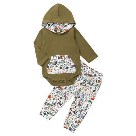18 Months Baby Boy Casual Outfits Pants Sets 24 Months Long Sleeve Carton Prints Hooded Romper Tops Elastic Pants 2PCS Set Green
18 Months Baby Boy Casual Outfits Pants Sets 24 Months Long Sleeve Carton Prints Hooded Romper Tops Elastic Pants 2PCS Set Green