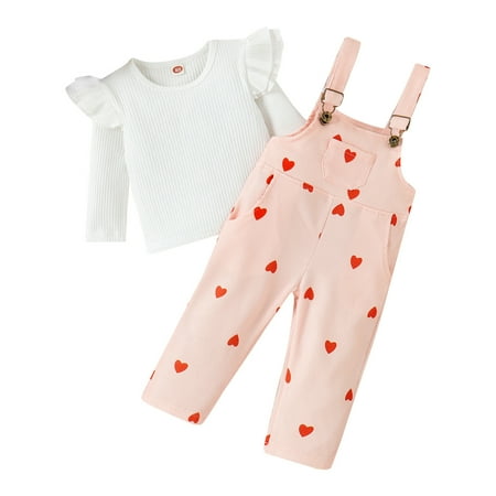 TAIAOJING Baby Girl Clothes Toddler Girls Long Sleeve Ribbed T Shirt Pullover Tops Hearts Prints Suspenders Pants Kids Outfits Girl Clothes Fall Winter Sets 2-3 Years
TAIAOJING Baby Girl Clothes Toddler Girls Long Sleeve Ribbed T Shirt Pullover Tops Hearts Prints Suspenders Pants Kids Outfits Girl Clothes Fall Winter Sets 2-3 Years