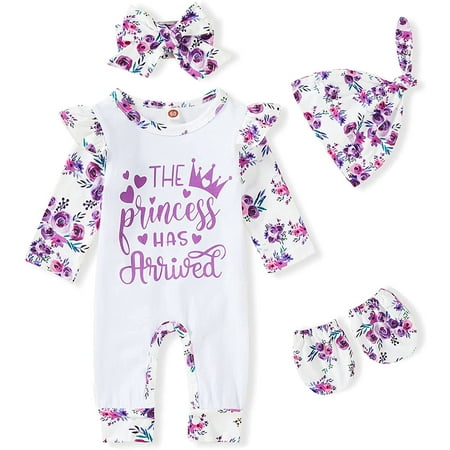 ZOELNIC Newborn Infant Baby Girl Romper Letter Print Bodysuit Jumpsuit+Hat+Headband+Gloves Coming Home Clothes Outfit
ZOELNIC Newborn Infant Baby Girl Romper Letter Print Bodysuit Jumpsuit+Hat+Headband+Gloves Coming Home Clothes Outfit