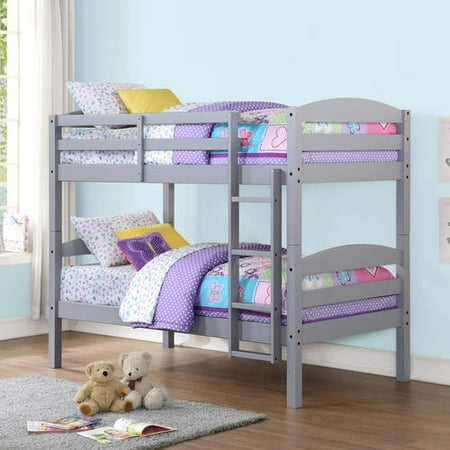 Mainstays Twin Over Twin Wood Bunk Bed, Multiple Finishes - Walmart.com