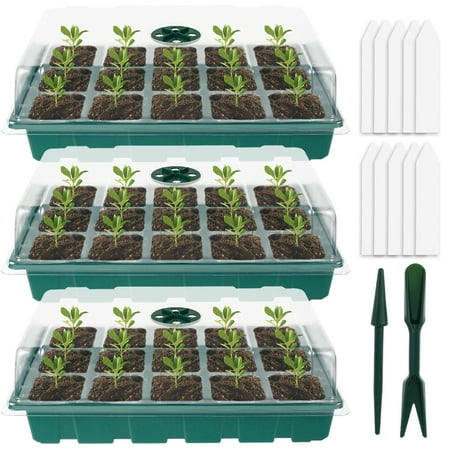 Toorise 3pcs 15 Cells Seedlings Starter Trays with Transparent Lid and Holes Resusable Seedling Tray Plant Starter Kit Plastic Seed Propagator and Plant Germination Set for Garden Greenhouse
Toorise 3pcs 15 Cells Seedlings Starter Trays with Transparent Lid and Holes Resusable Seedling Tray Plant Starter Kit Plastic Seed Propagator and Plant Germination Set for Garden Greenhouse
