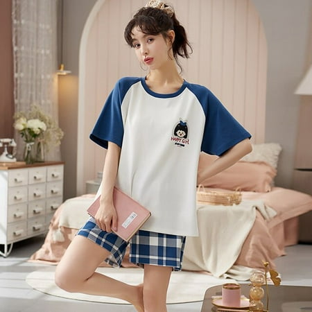 QWZNDZGR Summer Short Sleeve Sleepwear Couple Men and Women Matching Home Suit Cotton Pjs Cartoon Prints Leisure Pyjamas Male Pajamas Set
QWZNDZGR Summer Short Sleeve Sleepwear Couple Men and Women Matching Home Suit Cotton Pjs Cartoon Prints Leisure Pyjamas Male Pajamas Set