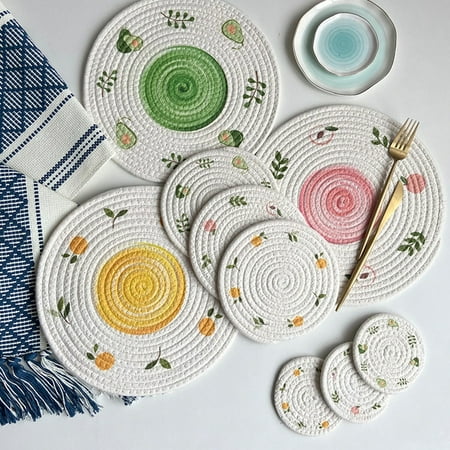 Hopeup Insulation Pad Heat Resistant Decorative Cotton Rope Hand Woven Dining Table Placemat Home Decor for Party
Hopeup Insulation Pad Heat Resistant Decorative Cotton Rope Hand Woven Dining Table Placemat Home Decor for Party