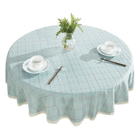 Checkered Tablecloth With Lace thicken Cotton Linen Round Tablecloth Washable Soft And Breathable Table Cover For Living Room Balcony Garden Picnic Party-Blue-190cm
Checkered Tablecloth With Lace thicken Cotton Linen Round Tablecloth Washable Soft And Breathable Table Cover For Living Room Balcony Garden Picnic Party-Blue-190cm