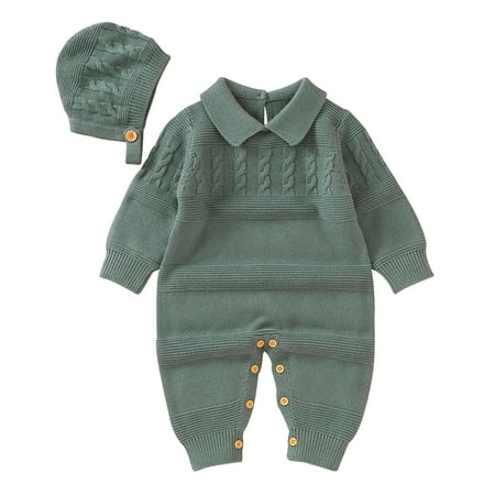 HMOONORY Baby Knit Romper Cotton Long Sleeve Boy Girl Sweater Clothes Baby Jumpsuit 1 Piece with Cute Hat Set
HMOONORY Baby Knit Romper Cotton Long Sleeve Boy Girl Sweater Clothes Baby Jumpsuit 1 Piece with Cute Hat Set