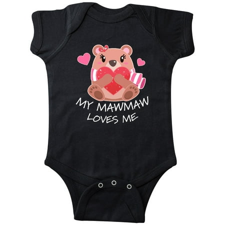 Inktastic My Mawmaw Loves me- bear and hearts Gift Baby Boy or Baby Girl Bodysuit