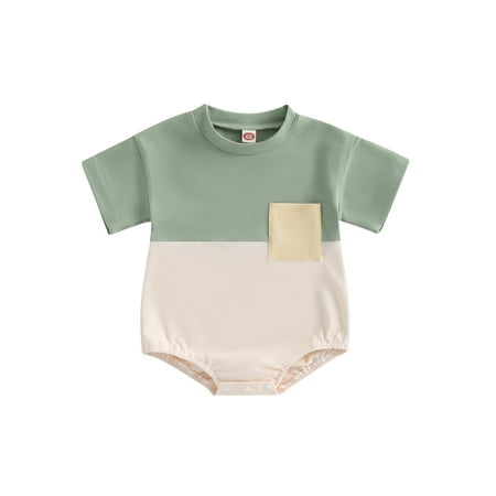 Infant Baby Girl Boy Crewneck Rompers Oversized Short Sleeve Contrast Color Patchwork T-Shirt Top Jumpsuit Summer Clothes
Infant Baby Girl Boy Crewneck Rompers Oversized Short Sleeve Contrast Color Patchwork T-Shirt Top Jumpsuit Summer Clothes