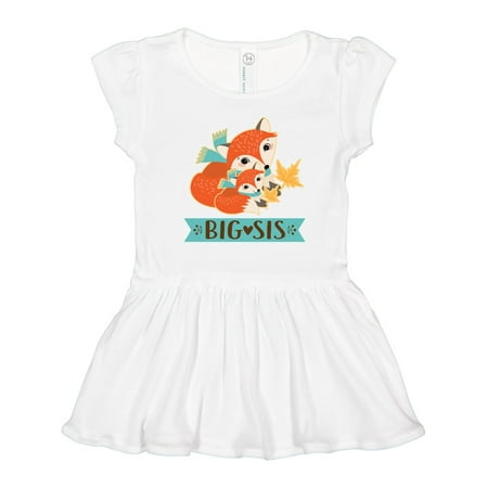 Inktastic Big Sis Woodland Fox Sister Gift Toddler Girl Dress