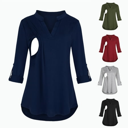 Tejiojio Maternity/Labor/Nursing Clothing Clearance Maternity V-Neck Solid Long Sleeve Breast-Feeding Pregnant Woman Nursing Buttons Blouse Tops
Tejiojio Maternity/Labor/Nursing Clothing Clearance Maternity V-Neck Solid Long Sleeve Breast-Feeding Pregnant Woman Nursing Buttons Blouse Tops
