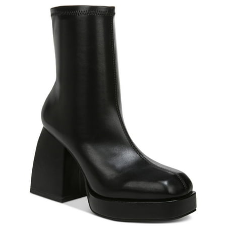 Bar III Womens Narita Faux Leather Block Heel Ankle Boots