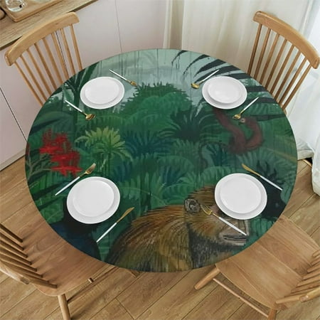 Sheronv Monkey Jungle Primitivism Round Table Cover Stain Resistant Washable Indoor Outdoor Tablecloth Kitchen Dining Wedding Parties 100% Polyester Fiber 31 -35
Sheronv Monkey Jungle Primitivism Round Table Cover Stain Resistant Washable Indoor Outdoor Tablecloth Kitchen Dining Wedding Parties 100% Polyester Fiber 31 -35