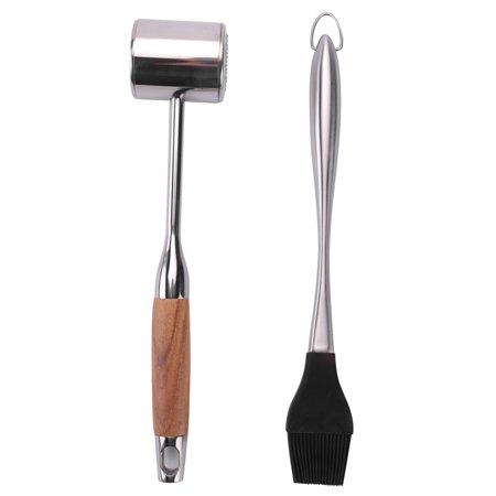 Double-Sided Meat Tenderizer Hammer with Non- Wooden Handle Steak Hammer with Silicone Oil Brush
Double-Sided Meat Tenderizer Hammer with Non- Wooden Handle Steak Hammer with Silicone Oil Brush