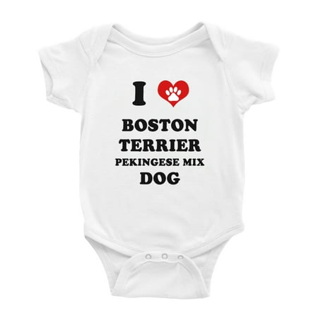 I Heart Boston Terrier Pekingese Mix Dog Funny Baby Jumpsuits (White 18-24 Months)
I Heart Boston Terrier Pekingese Mix Dog Funny Baby Jumpsuits (White 18-24 Months)