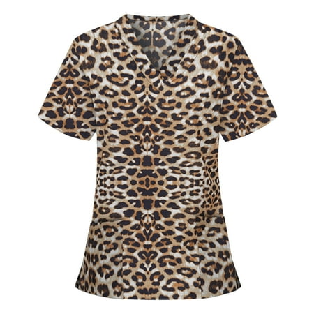 Aimik Women Leopard Printed Nurse Scrubs Tops Short Sleeve V-neck Working Uniform Blouse Clinic Carer Plus Size Protective Clothing
Aimik Women Leopard Printed Nurse Scrubs Tops Short Sleeve V-neck Working Uniform Blouse Clinic Carer Plus Size Protective Clothing