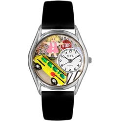 Whimsical Watches Unisex Golf Lover Photo Watch with Black Leather