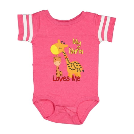 Inktastic My Nana Loves Me Giraffe Gift Baby Boy or Baby Girl Bodysuit