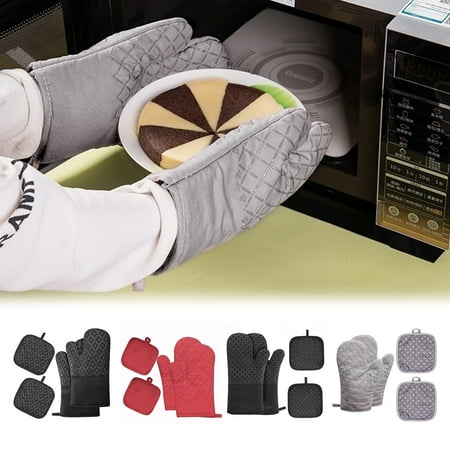 Hariumiu Heat Resistant Oven Mitts And Pot Holders Set Insulation Gloves with Hanging Loop Non-Slip Silicone Surface Kitchen Essentials for Cooking Baking BBQ
Hariumiu Heat Resistant Oven Mitts And Pot Holders Set Insulation Gloves with Hanging Loop Non-Slip Silicone Surface Kitchen Essentials for Cooking Baking BBQ