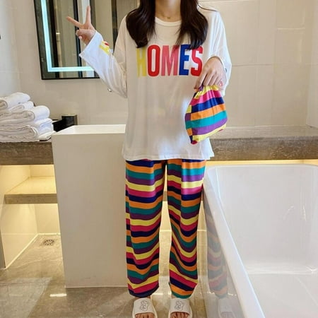 Shop Clearance! Women Autumn Pajamas Sets Cute Strawberry Loose Long Sleeve Tshirt+Pants 2Pcs Sleepwear Outfits
Shop Clearance! Women Autumn Pajamas Sets Cute Strawberry Loose Long Sleeve Tshirt+Pants 2Pcs Sleepwear Outfits