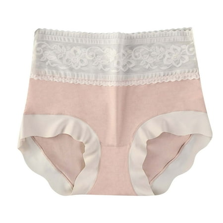 nsendm Spanks Underwear for Women Womens High Waisted Cotton Underwear Soft Full Briefs Ladies Cotton Bibs for Women Underpants Pink Large