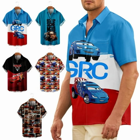 Toddler Boys Collared Button Down Tees Fashion Holiday Bowling Shirts Up to 8XL
