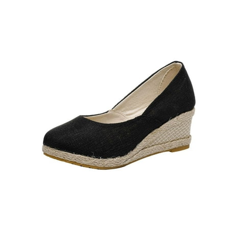 Summer Savings Clearance! PEZHADA Womens Sandals Wedge Sandals for Women High Heels Shoes Linen Straw Sandals Wedges Casual Canvas Dress Slippers Black
Summer Savings Clearance! PEZHADA Womens Sandals Wedge Sandals for Women High Heels Shoes Linen Straw Sandals Wedges Casual Canvas Dress Slippers Black
