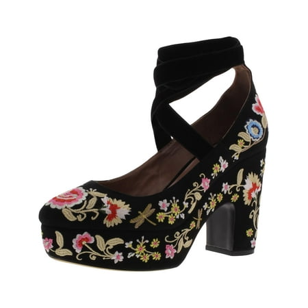 Tabitha Simmons Womens Sky Flora Lace Up Embroidered Heels