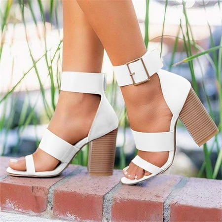 ZHELIYO Women s sandals Womens Ladies Squared Heels Buckle Strap Roman Style Sandals For Womens Shoes White 7.5
ZHELIYO Women s sandals Womens Ladies Squared Heels Buckle Strap Roman Style Sandals For Womens Shoes White 7.5