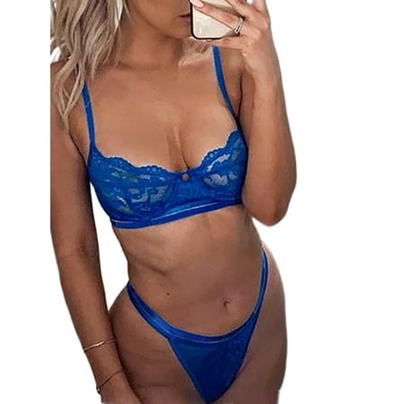 Innerwin Ladies Underwear 2 Pieces Lingerie Set Deep V Neck Floral Sleepwear Underwire Bra Women Mesh Solid Color Plain Lace Royal Blue M
Innerwin Ladies Underwear 2 Pieces Lingerie Set Deep V Neck Floral Sleepwear Underwire Bra Women Mesh Solid Color Plain Lace Royal Blue M