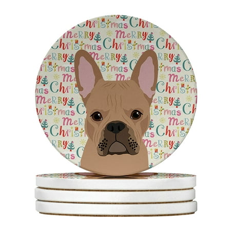 French Bulldog Cream Christmas Large Sandstone Coasters Pack of 4 4 in x 4 in
French Bulldog Cream Christmas Large Sandstone Coasters Pack of 4 4 in x 4 in
