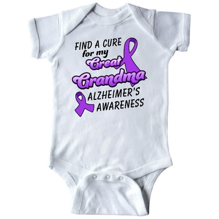 Inktastic Alzheimer s Awareness Find a Cure for my Great Grandma Gift Baby Boy or Baby Girl Bodysuit
Inktastic Alzheimer s Awareness Find a Cure for my Great Grandma Gift Baby Boy or Baby Girl Bodysuit