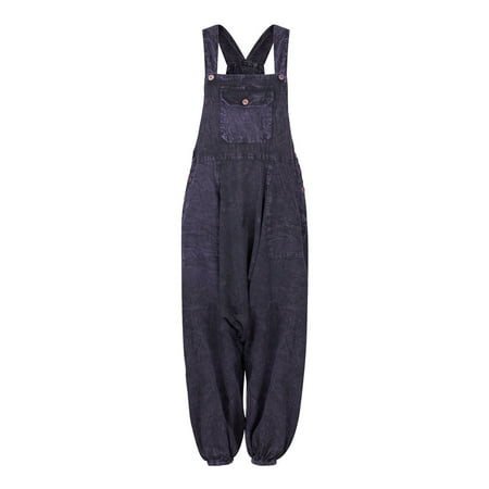 Dasayo Purple One Piece Jumpsuits for Women Women s Printed Button Jumpsuit and Overalls Summer Abstract Printing Loose Suspender Button Suspender Jumpsuit