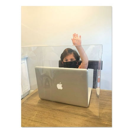 The Pencil Grip Personal Space Crystal Clear Desk Dividers 18.5 x 9.5 x 14 PET Clear 36/Carton