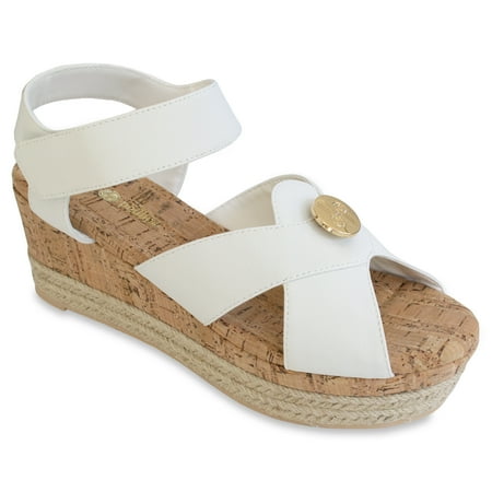 Lindsay Phillips Giselle White Wedge Sandal for Women
