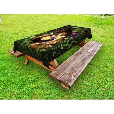 Princess Outdoor Tablecloth A Female Elf Sitting With A Lantern In A Cocoon Mysterious Greenery Nighttime Decorative Washable Fabric Picnic Tablecloth 58 X 104 Inches Green Brown by Ambesonne
Princess Outdoor Tablecloth A Female Elf Sitting With A Lantern In A Cocoon Mysterious Greenery Nighttime Decorative Washable Fabric Picnic Tablecloth 58 X 104 Inches Green Brown by Ambesonne