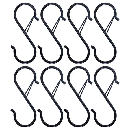 

Puntoco Clearance 8 Pcs S Hooks for Hanging S Shaped Hooks for Kitchen Utensil and Closet Rod Black