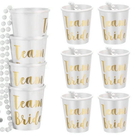 suyin Bridal Shot Glass Necklace Pack of 10 Bachelorette Party Bride Tribe Cups