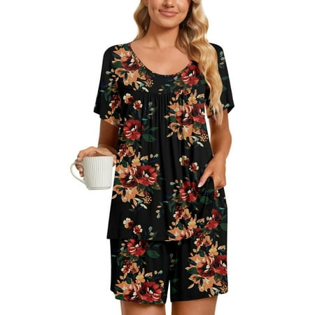 Turilly Womens Plus Size Clearance 2PC Women s Round Neck Shorts Sleeve Two-piece Comfortable Home Pajamas Set Sports Set
Turilly Womens Plus Size Clearance 2PC Women s Round Neck Shorts Sleeve Two-piece Comfortable Home Pajamas Set Sports Set