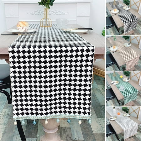 Xinhuadsh Table Runner Decorative Solid Color Nordic Style Plaid Pattern Tassel Table Cloth Cover Home Decor
Xinhuadsh Table Runner Decorative Solid Color Nordic Style Plaid Pattern Tassel Table Cloth Cover Home Decor