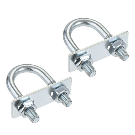 Uxcell 22mm Inner Width 56mm Length Round U-Bolt Steel M8 2 Sets