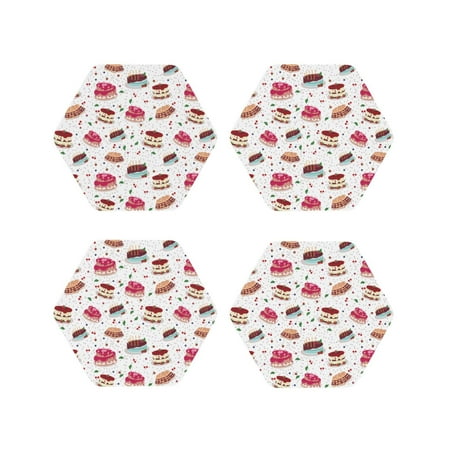 Coasters Set of 4 - Birthday Cake Drink Coasters for Tabletop Protection Leather Coasters for Living Room Decor and Housewarming Gift Hexagon
Coasters Set of 4 - Birthday Cake Drink Coasters for Tabletop Protection Leather Coasters for Living Room Decor and Housewarming Gift Hexagon