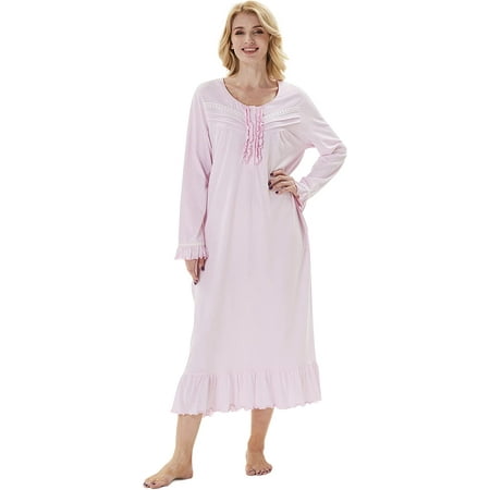 Keyocean Embroidered Nightgown for Women Soft 100% Cotton Warm Comfortable Lightweight Long Sleeves Ladies Housedress
Keyocean Embroidered Nightgown for Women Soft 100% Cotton Warm Comfortable Lightweight Long Sleeves Ladies Housedress