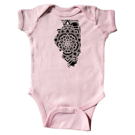 Inktastic Illinois Silhouette Mandala Gift Baby Boy or Baby Girl Bodysuit
