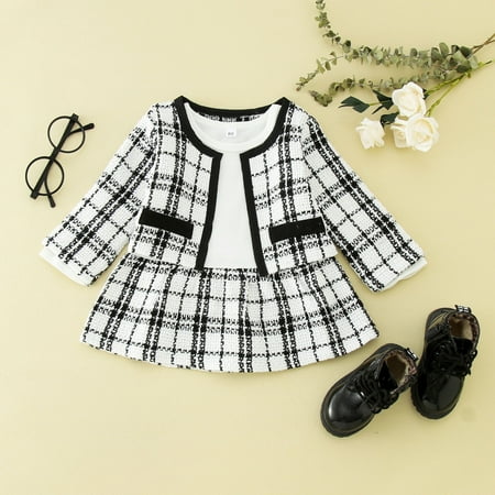 Qazqa Toddler Girls Outfit Fashion Small Fragrance Long Sleeves Plaid Dress Coat 2pcs Set Outfits
Qazqa Toddler Girls Outfit Fashion Small Fragrance Long Sleeves Plaid Dress Coat 2pcs Set Outfits