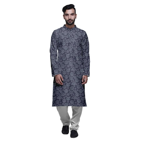 Atasi Party Wear Kurta Pajama For Men Mandarin Collar Ethnic Printed Kurta Set