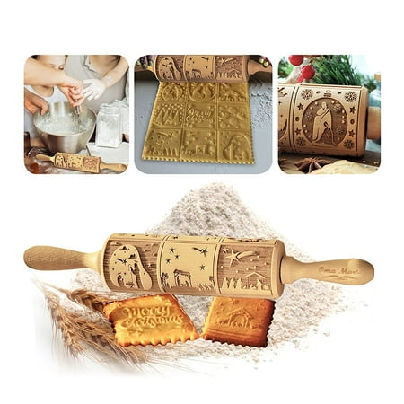 Wooden Rolling Pin Christmas Embossed Rolling Pin for Baking Engraved Rolling Pin with Christmas Themed Symbols Kitchen Tool for Cookies Pastrys Baking
Wooden Rolling Pin Christmas Embossed Rolling Pin for Baking Engraved Rolling Pin with Christmas Themed Symbols Kitchen Tool for Cookies Pastrys Baking