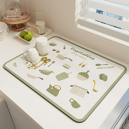 Herunwer Kitchen Draining Absorbent Dish Drying Mat Soft diatom mud Easy Clean Water Absorption for Home Use Living Room
Herunwer Kitchen Draining Absorbent Dish Drying Mat Soft diatom mud Easy Clean Water Absorption for Home Use Living Room