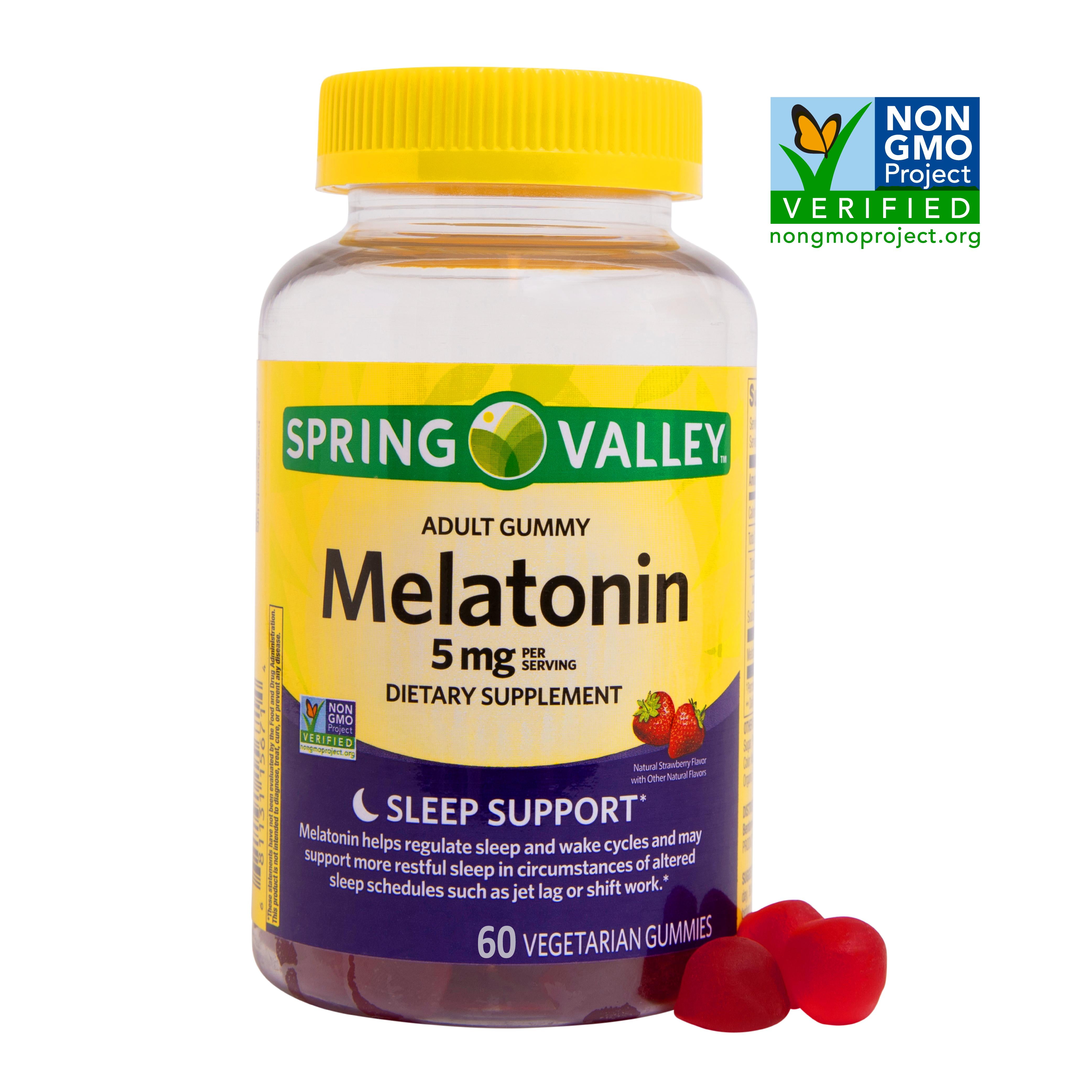 Spring Valley Melatonin Adult Pectin Based Gummies 5 Mg 60 Count