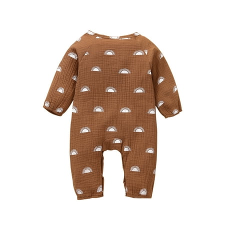 Fanvereka Baby Girls Boys Button Jumpsuit Toddlers Spring Autumn Creative Sun Printing Front Pocket Long Sleeve Round Collar Romper
Fanvereka Baby Girls Boys Button Jumpsuit Toddlers Spring Autumn Creative Sun Printing Front Pocket Long Sleeve Round Collar Romper