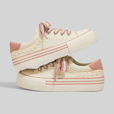 Twist Design Lace-Up Skate Shoes Fashionable & Versatile Canvas Low Top Sneaker Women‘s Footwear
Twist Design Lace-Up Skate Shoes Fashionable & Versatile Canvas Low Top Sneaker Women‘s Footwear