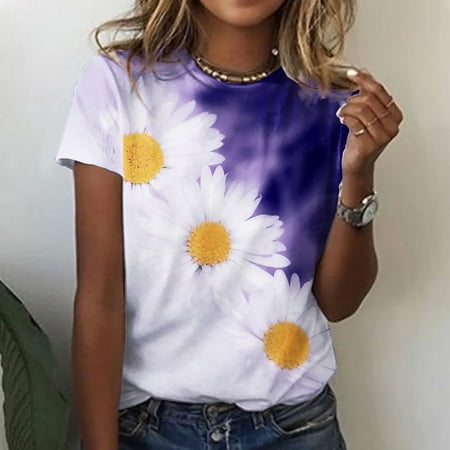 Shirts for Women Summer Trendy Short Sleeve Casual Flowers Print Tunic Tops Comfy Soft Crewneck Flowy Blouses
Shirts for Women Summer Trendy Short Sleeve Casual Flowers Print Tunic Tops Comfy Soft Crewneck Flowy Blouses